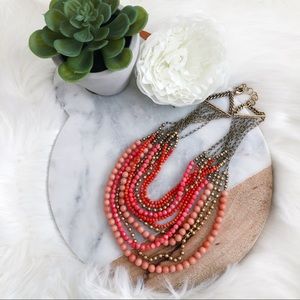 Stella & Dot | Coral/Melon Palomino Necklace